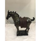 A DECORATIVE TANG HORSE H:35CM