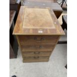 A MODERN YEW WOOD TWO DRAWER FILING CABINET IN THE FORM OF A CHEST OF DRAWERS, 20" WIDE