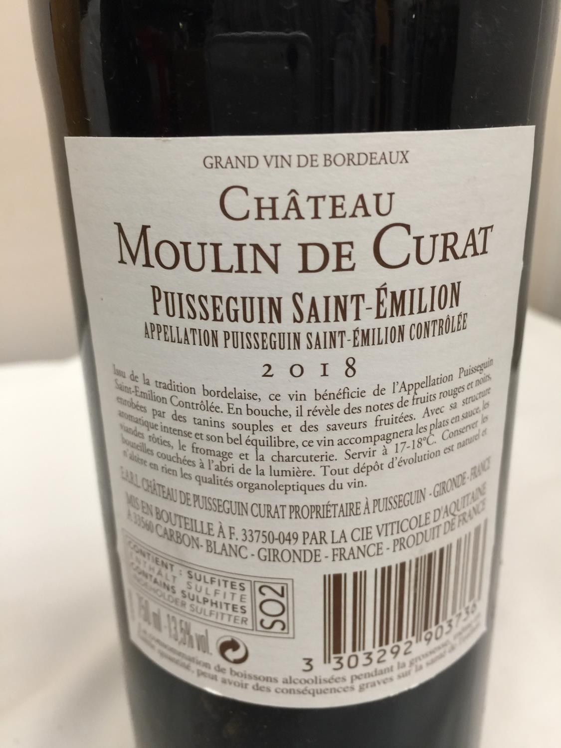 A DUO OF FINE RED WINE TO INCLUDE A CHATEAU MOULIN DE CURAT PUISSEGUIN SAINT-EMILION 2018 - 750 ML - Image 7 of 16
