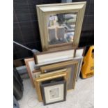 VARIOUS FRAMED PRINTS AND MIRRORS