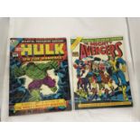 TWO MARVEL COMICS TREASURY EDITION COMICS, 1975, 'THE HULK ON THE RAMPAGE' AND 'THE MIGHTY AVENGERS'