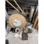 VARIOUS ITEMS TO INCLUDE A CLOCK, CERAMICS, SILVER PLATE ETC