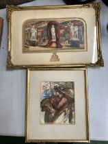 1851 'GREAT EXHIBITION GEMS OF THE EXHIBITIION NO.5', BY BAXTER, 14X25CM, IN ELABORATE GILT FRAME,