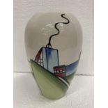 A LORNA BAILEY HAND PIANTED AND SIGNED LARGE BULBOUS VASE DECO HOUSE
