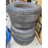 FOUR TYRES AND RIMS THREE 205/55R16 AND ONE 175/70R14