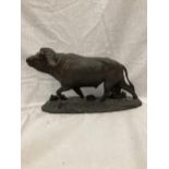 A ROBERT GLEN 'CHARGE ON THE SERENGETI' EAST AFRICAN WILD LIFE SOCIETY BUFFALO FIGURINE