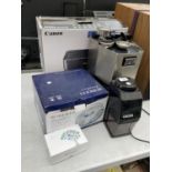 AN ASSORTMENT OF ITEMS TO INCLUDE A ROBERTS RADIO, COFFEE MAKER AND A PRINTER