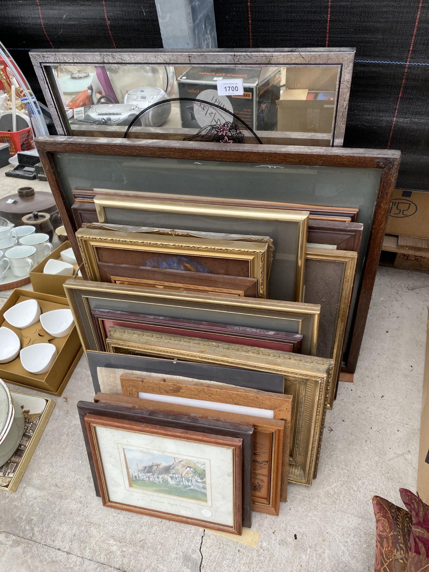 A QUANTITY OF FRAMED PRINTS, PAINTINGS AND MIRRORS