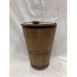 A TALL WOODEN BOLLINGER CHAMPAGNE BUCKET HEIGHT 40CM