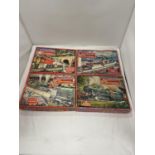 FOUR VINTAGE JIGSAW PUZZLES BY 'THE GOOD COMPANION' WITH PICTURES OF TRAINS AND A TRAIN FERRY