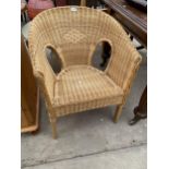 A MODERN WICKER CONSERVATORY CHAIR