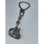 A SILVER HORSES HEAD KEY RING