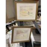 A PAIR OF SIGNED ELAINE JEFFREYS 1994 WATERCOLOURS - 'THE EXPLORER', QUARRY BEACH LLANBEDROG AND '