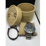 A BOXED KAHUNA WRIST WATCH WITH BRACELET SEEN WORKING BUT NO WARRANTY