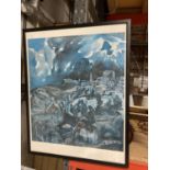 A FRAMED PRINT OF EL GRECO 'VIEW OF TOLEDO' 75CM X 60CM