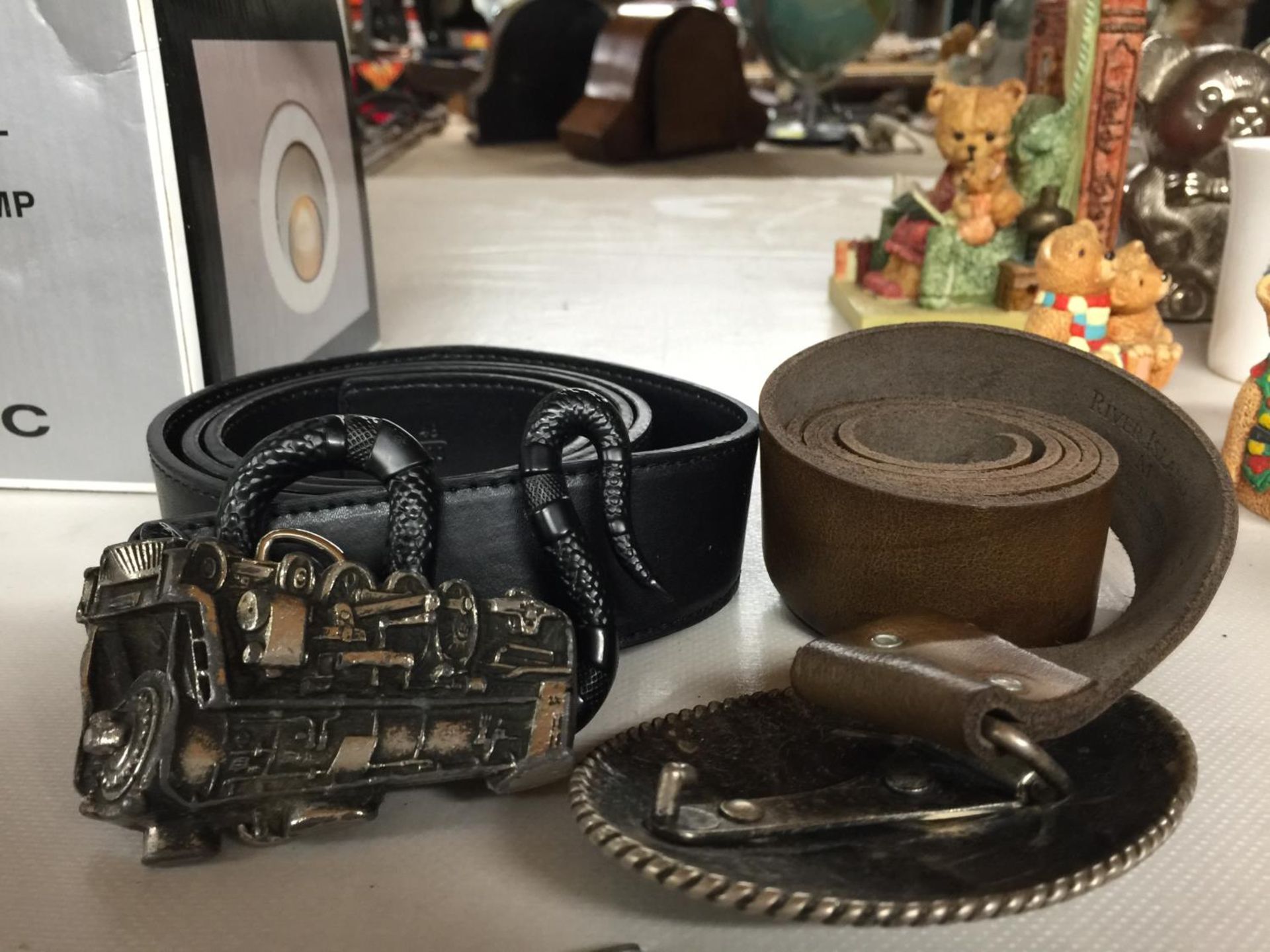 TWO LEATHER BELTS WITH DECORATIVE BUCKLES TO INCLUDE A HORSE AND A SNAKE - Image 2 of 3