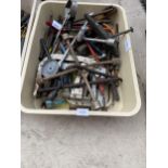 AN ASSORTMENT OF TOOLS TO INCLUDE CLAMPS AND SPANNERS ETC