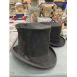 TWO VINTAGE TOP HATS TO INCLUDE HOPE BROTHERS, LONDON