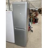 A SILVER BEKO UPRIGHT FRIDGE FREEZER