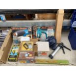 VARIOUS ITEMS TO INLCUDE A BOXED BLACK AND DECKER HEAT GUN, JIGSAW, BLOW LAMP, YANKEE RATCHET