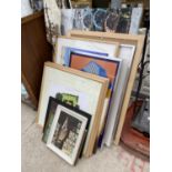 A LARGE ASSORTMENT OF FRAMED PRINTS AND PICTURES