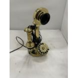 A VINTAGE STYLE BRASS CANDLESTICK TELEPHONE