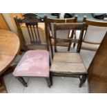 A LATE VICTORIAN DINING CHAIR AND ELM COUNTRY CHAIR