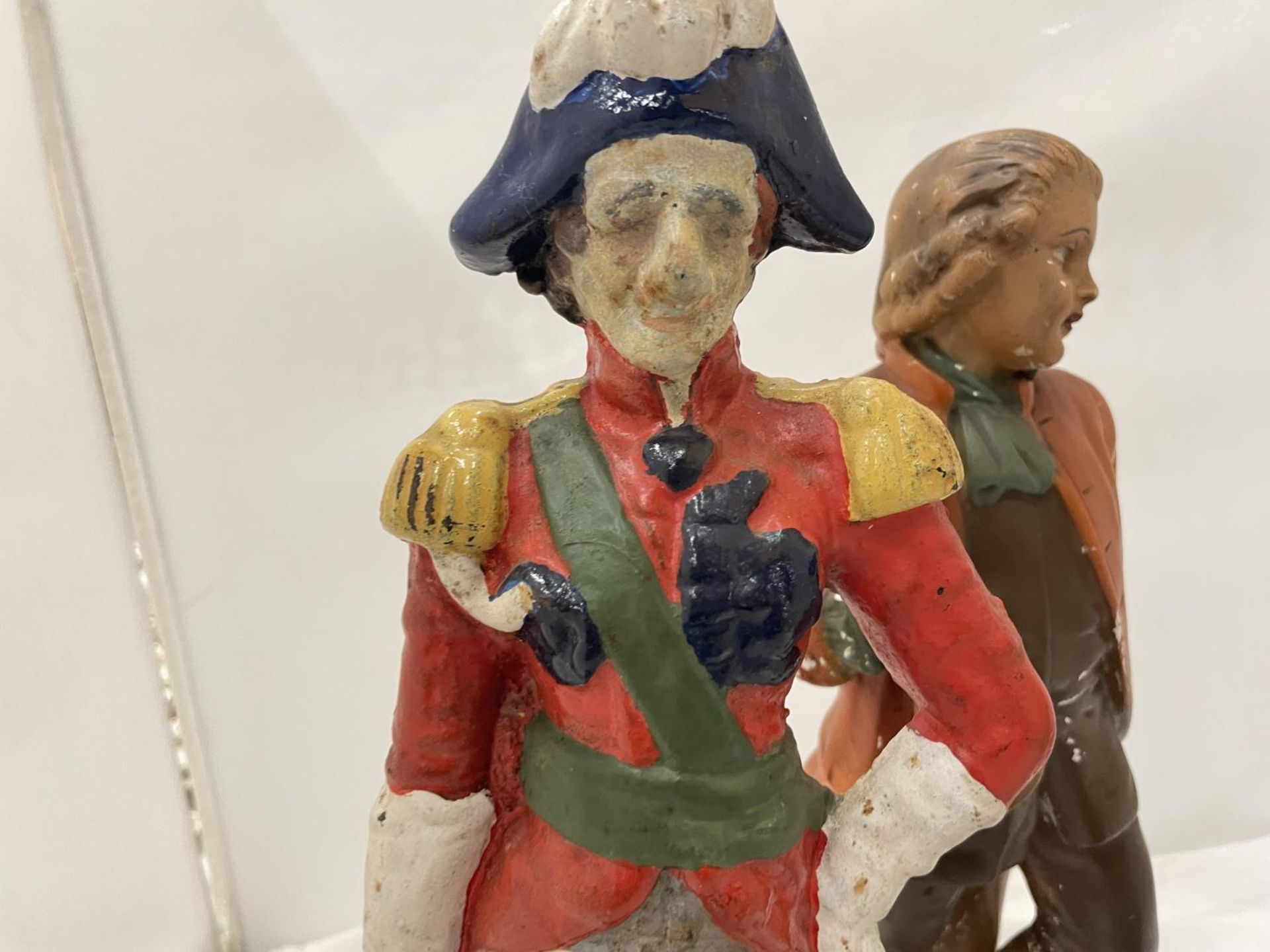 A VINTAGE CAST 'NAPOLEON' DOORSTOP, CHALK PAINTED FIGURE OF A DANDY HEIGHT 36CM AND AN EGYPTIAN - Image 4 of 9