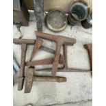 SIX BLACKSMITHS ANVIL FORMING TOOLS