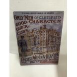 AN 'ENGLISH WINDOW CLEANING' TIN ADVERTISING SIGN 30CM X 40CM