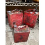 THREE VINTAGE FUEL CANS SPB4