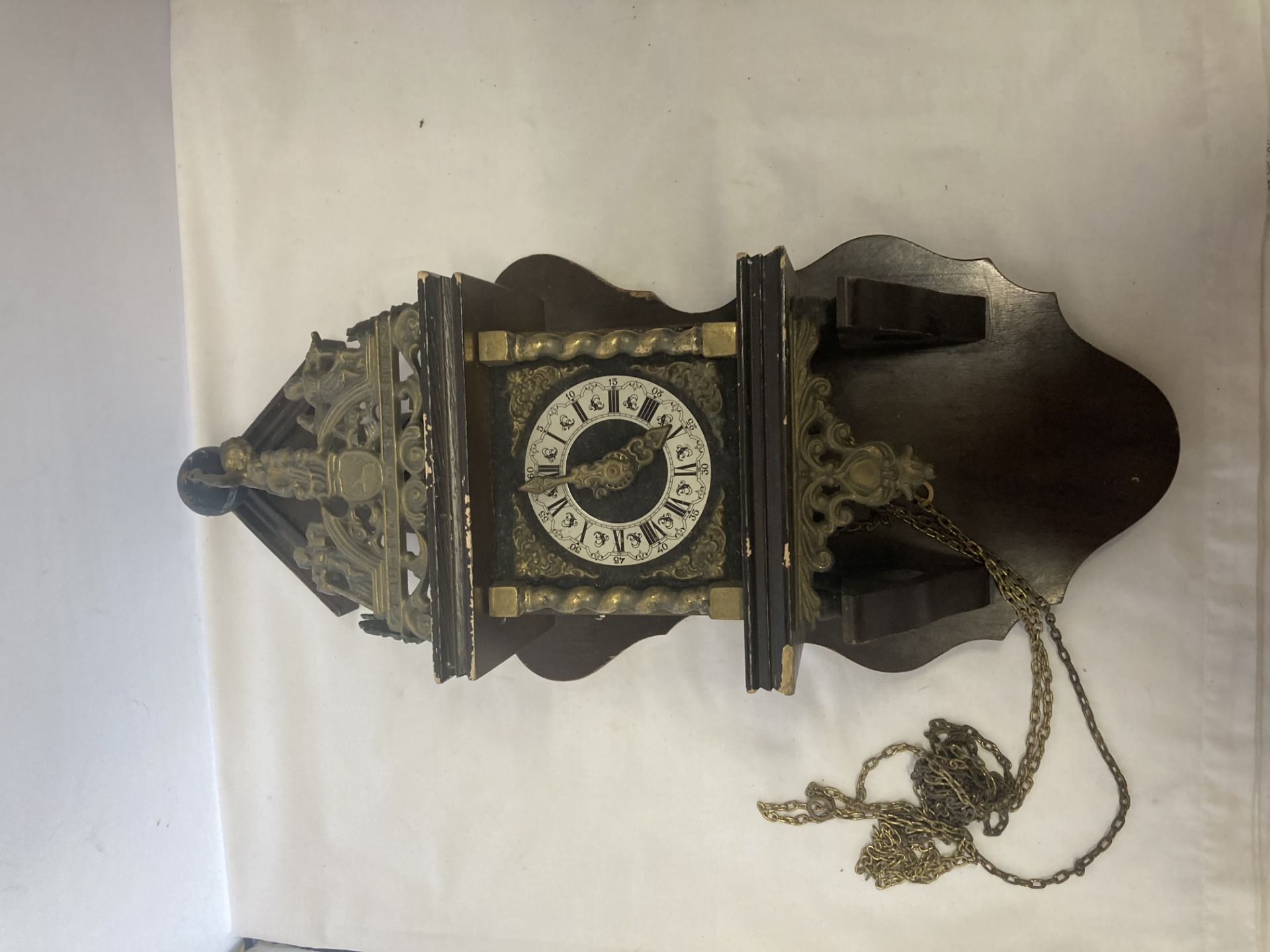 TWO MAHOGANY CASED WALL CLOCKS, A WESTCLOX 'BIG BEN' ALARM CLOCK, A SMITHS VINTAGE ELECTRIC MANTLE - Image 15 of 21