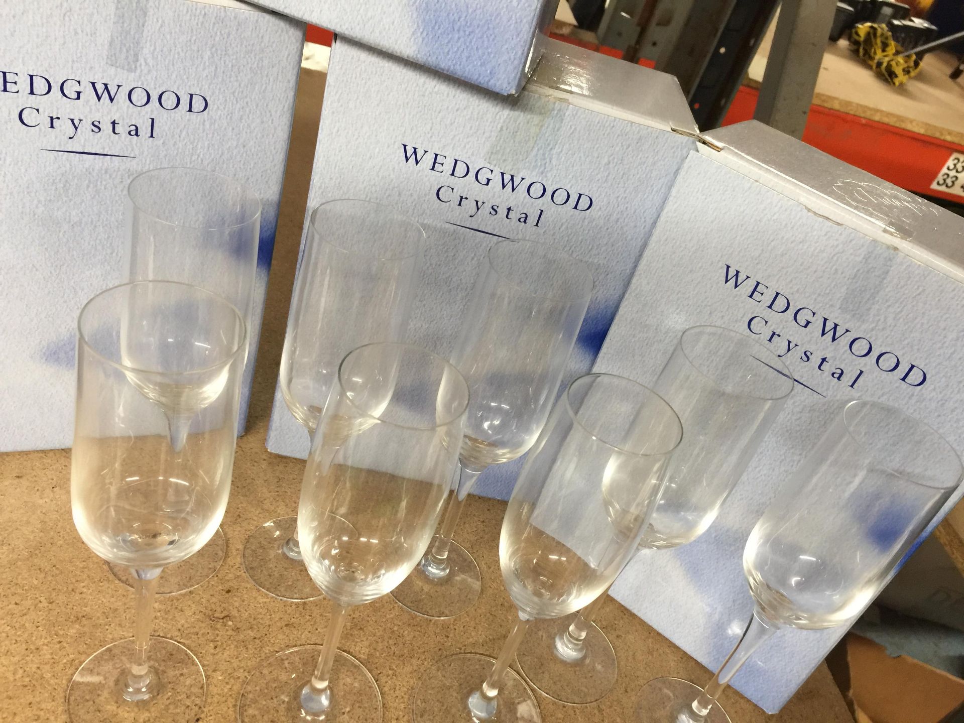 EIGHT BOXED WEDGWOOD CRYSTAL CHAMPAGNE FLUTES - Image 3 of 4