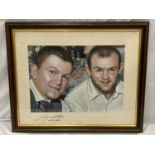 A RICKY HATTON AND WAYNE ROONEY OIL PAINTING, SIGNED BY RICKY HATTON 57CM X 46.5CM - NO PROVENANCE