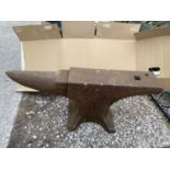 A VINTAGE BLACKSMITHS ANVIL LENGTH 86CM