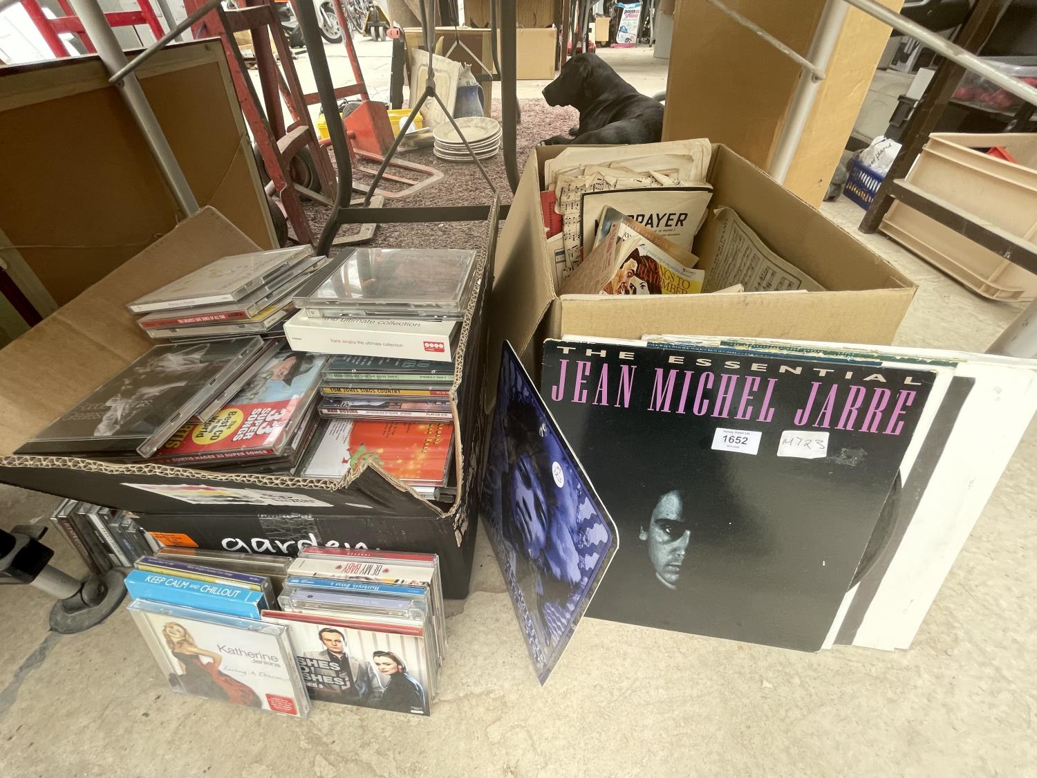 A LARGE QUANTITY OF RECORDS, CD'S ETC