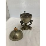 A VINTAGE BRASS PLATED EGG CODDLER - ENSCRIBED TUNBRIDGE WELLS ATHLETICS SPORTS 440 YARDS