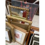 VARIOUS FRAMED PRINTS AND MIRRORS