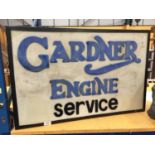 A LARGE GARDNER ENGINE SERVICE ILLUMINATED LIGHT BOX SIGN 78 CM X 50 CM X 10 CM