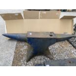 A VINTAGE BLACKSMITHS ANVIL LENGTH 97CM