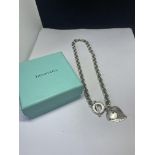 A TIFFANY & CO NEW YORK SILVER NECKLACE WITH PRESENTATION BOX