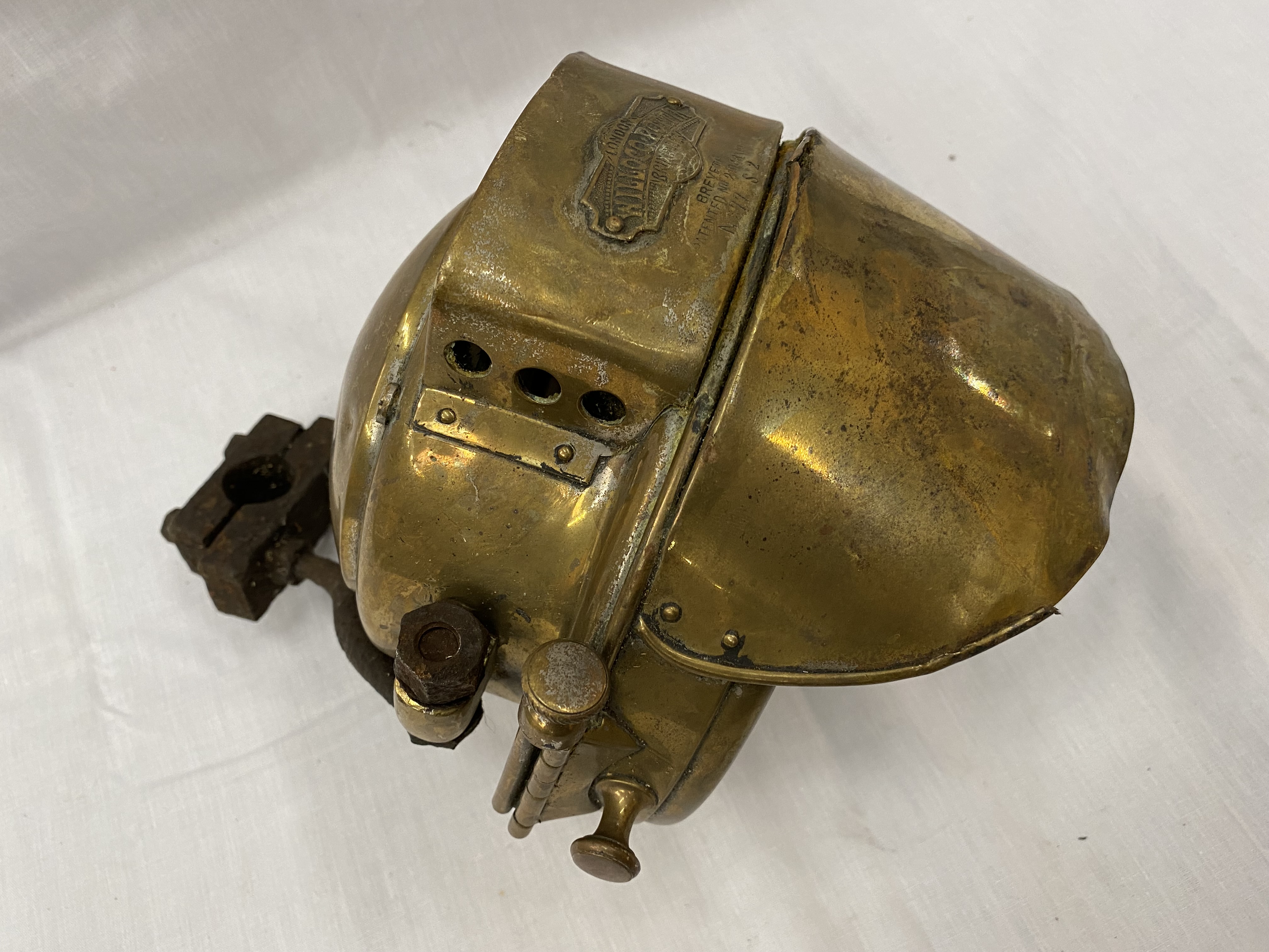 A WILLOCO-BOTTIN BRUXELLES BREVETE PATENT NO 21048/19 BRASS PRE WW1 HEADLAMP - Image 5 of 20