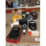 VARIOUS CAMERA RELATED ITEMS TO INCLUDE A KODAK CAMERA, EXPOSURE METERS ETC