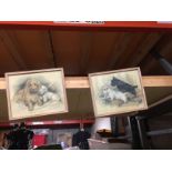 TWO FRAMED PRINTS OF DOGS 'A SHOULDER TO LEAN ON' AND 'THEY'LL SOON BE HOME