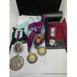 FIVE VARIOUS MEDALS AND MEDALLIONS