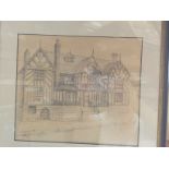 A FRAMED PENCIL DRAWING OF THE LION AND SWAN 400 YEAR OLD TUDOR COACHING INN, CONGLETON, CHESHIRE 45