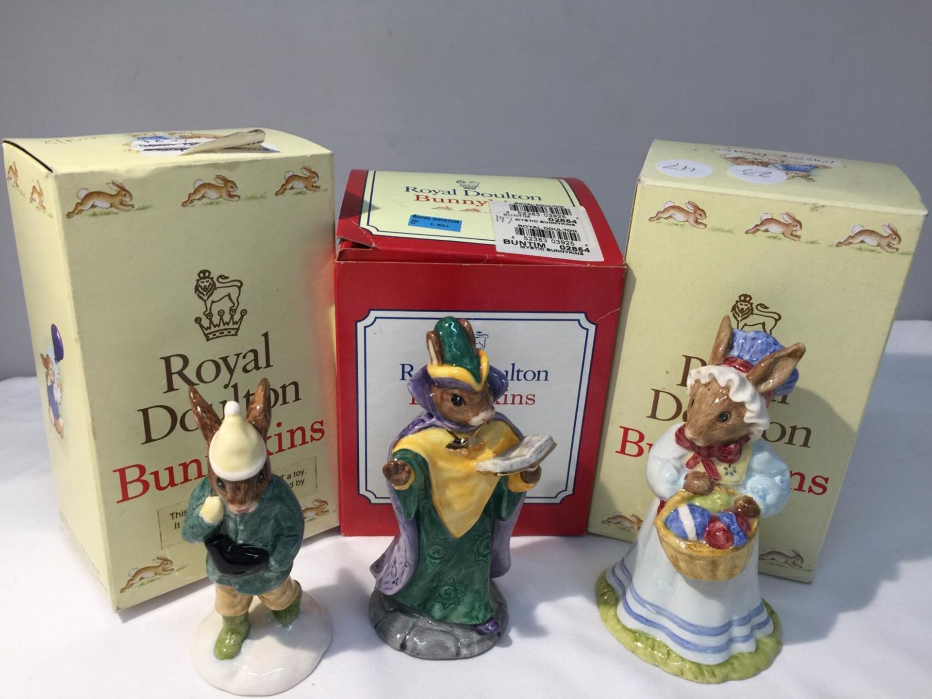 THREE ROYAL DOULTON BUNNYKINS 'MYSTIC BUNNYKINS' DB 197, 'BOY SKATER BUNNYKINS' DB 152 AND 'MRS - Image 17 of 17