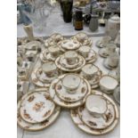 A COLLECTION OF CIRCA LATE 1800'S/EARLY 19TH CENTURY CHINA CUPS, SAUCERS AND PLATES DECORATED WITH