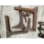 SIX BLACKSMITH ANVIL FORMING TOOLS