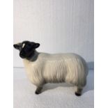 A LARGE COOPERCRAFT BLACKFACED YOUNG RAM MADE IN ENGLAND - 15 X 21 CM